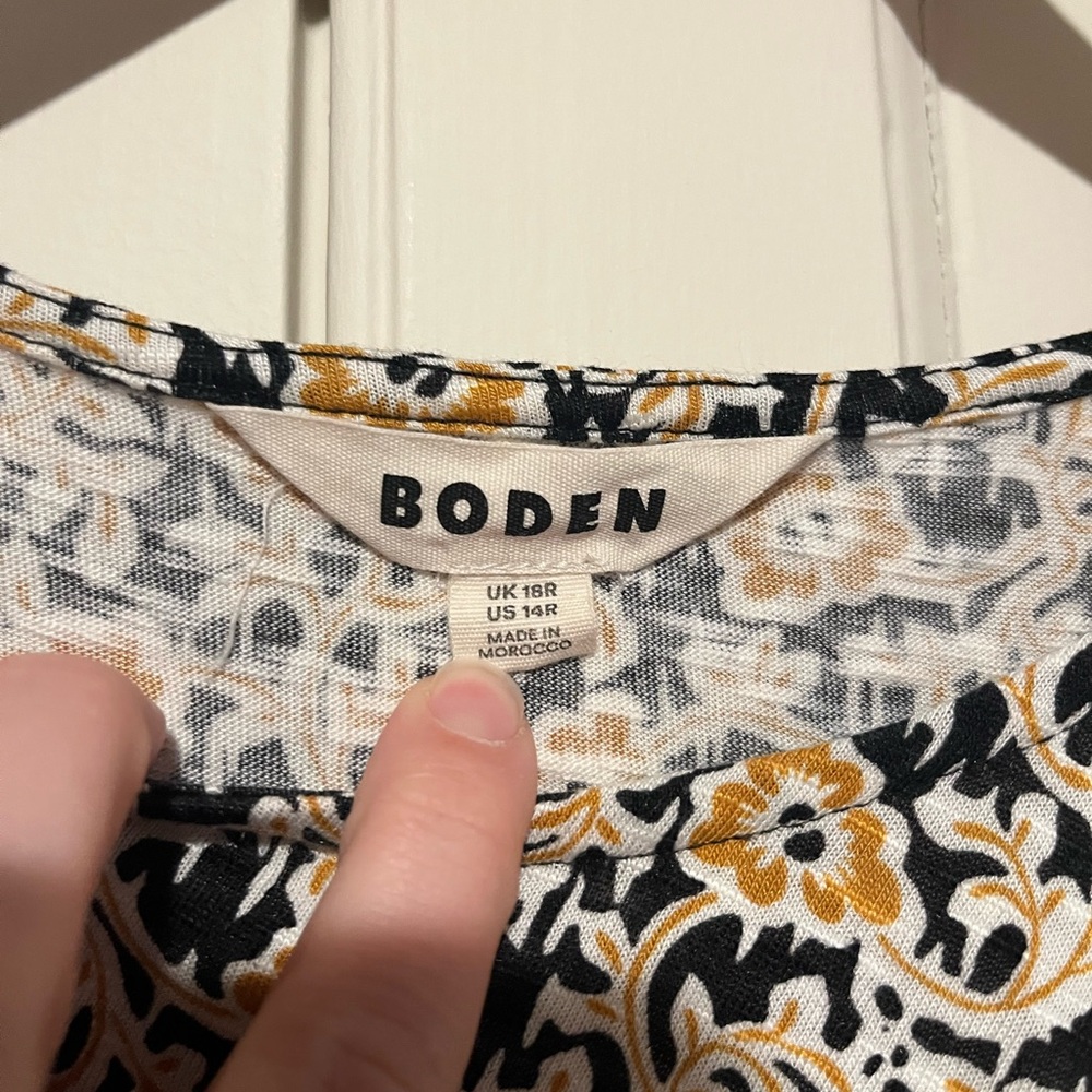 Boden Knit Patterned Tie Detail Short Sleeve Dress - Picture 5 of 5
